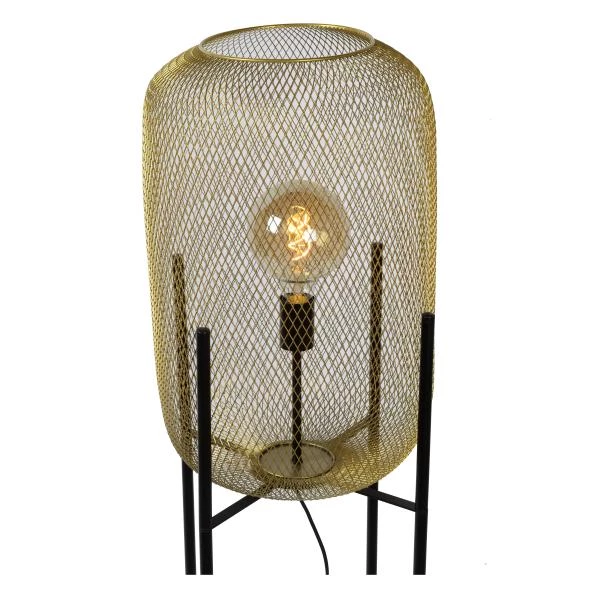 Lucide MESH - Lampadaire - Ø 35 cm - 1xE27 - Or Mat / Laiton - détail 1